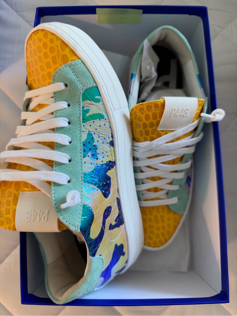 P448 Low-Top Sneakers in Yellow & Mint women